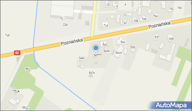 Święcice, Poznańska, 547, mapa Święcice