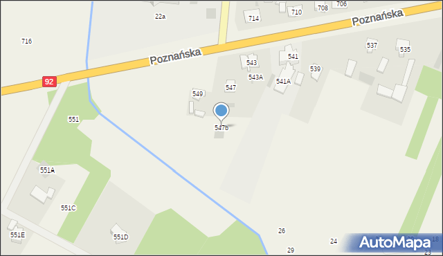 Święcice, Poznańska, 547b, mapa Święcice