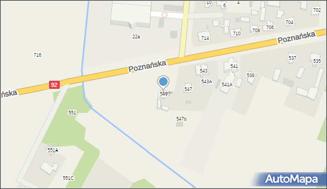 Święcice, Poznańska, 549, mapa Święcice