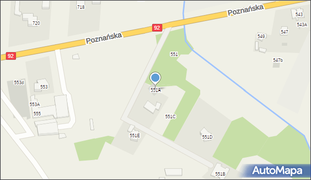 Święcice, Poznańska, 551A, mapa Święcice