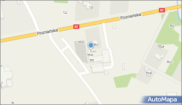 Święcice, Poznańska, 553A, mapa Święcice