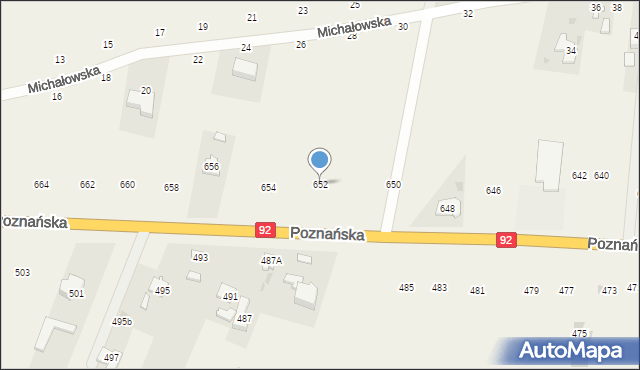 Święcice, Poznańska, 652, mapa Święcice