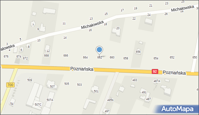 Święcice, Poznańska, 662, mapa Święcice