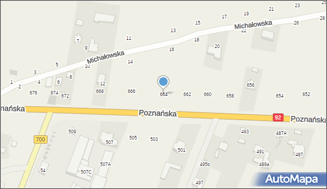 Święcice, Poznańska, 664, mapa Święcice