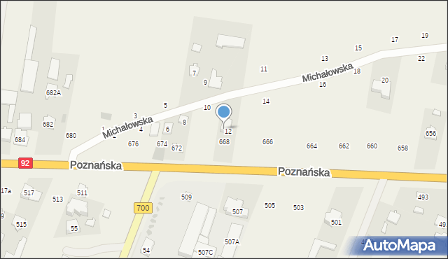 Święcice, Poznańska, 670, mapa Święcice