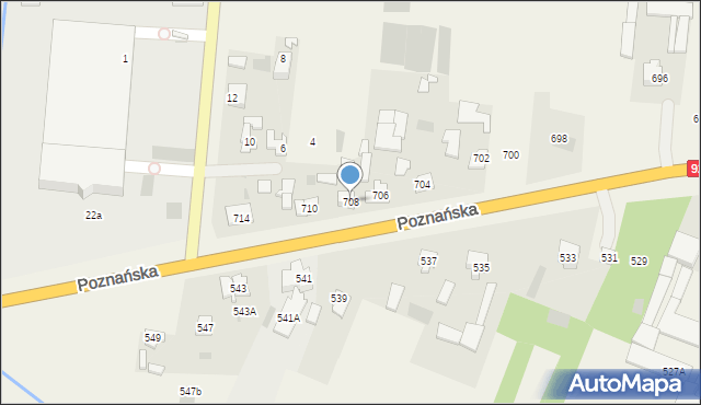 Święcice, Poznańska, 708, mapa Święcice