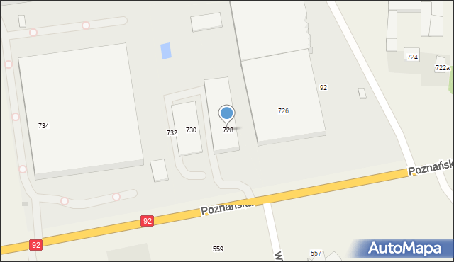 Święcice, Poznańska, 728, mapa Święcice