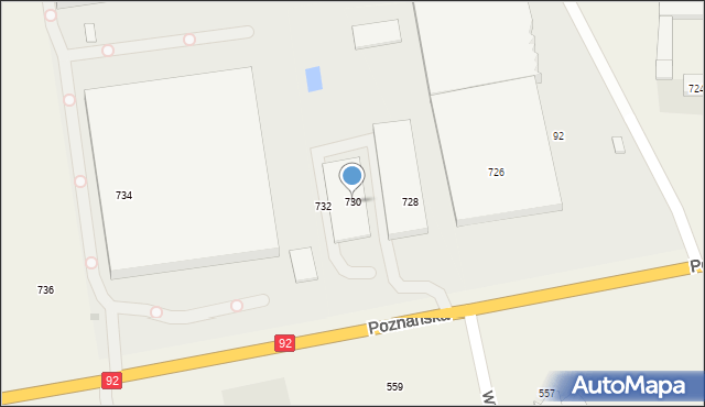Święcice, Poznańska, 730, mapa Święcice