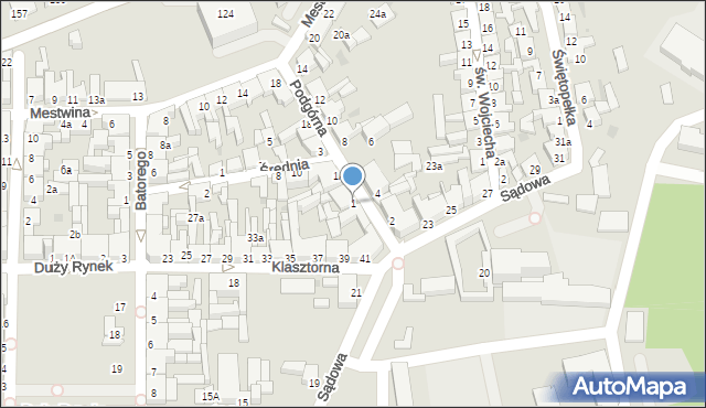 Świecie, Podgórna, 1, mapa Świecie