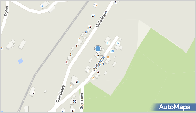 Świeradów-Zdrój, Podgórna, 7, mapa Świeradów-Zdrój