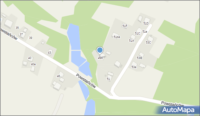 Świerklany, Powstańców, 49A, mapa Świerklany