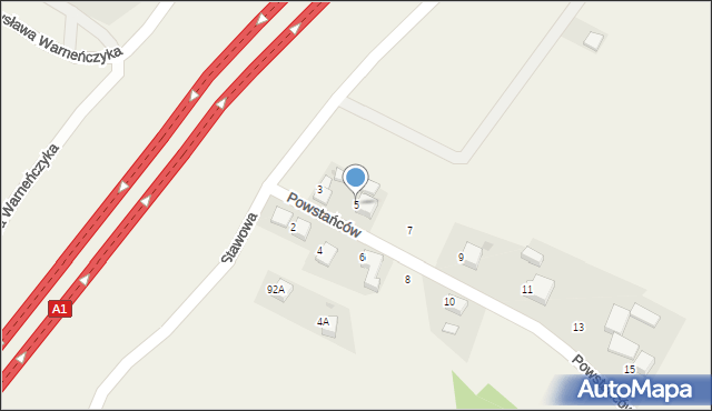 Świerklany, Powstańców, 5, mapa Świerklany