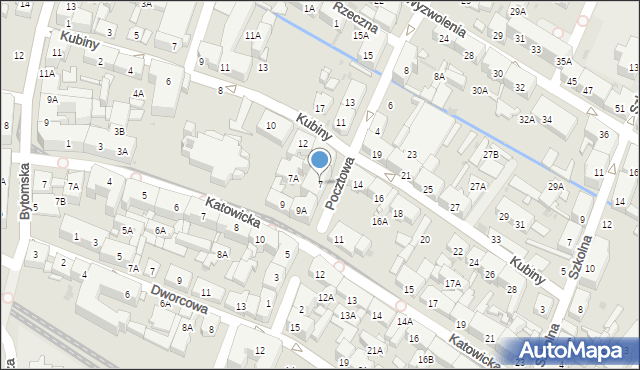 Świętochłowice, Pocztowa, 7, mapa Świętochłowice