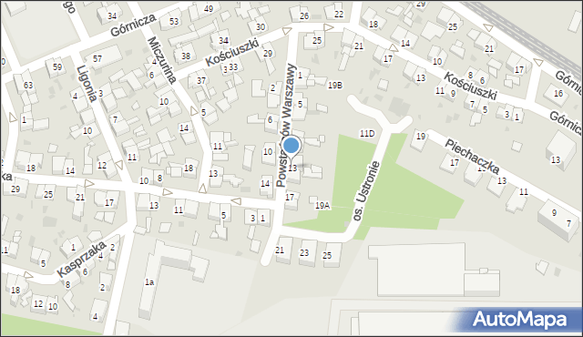 Świętochłowice, Powstańców Warszawy, 13, mapa Świętochłowice