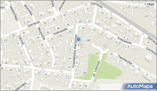 Świętochłowice, Powstańców Warszawy, 5, mapa Świętochłowice