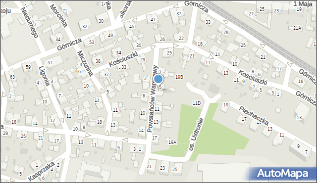 Świętochłowice, Powstańców Warszawy, 7, mapa Świętochłowice