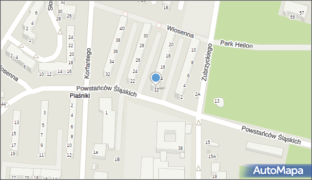 Świętochłowice, Powstańców Śląskich, 12, mapa Świętochłowice