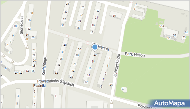 Świętochłowice, Powstańców Śląskich, 20, mapa Świętochłowice