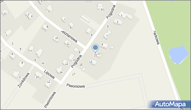 Sycewice, Pogodna, 11, mapa Sycewice