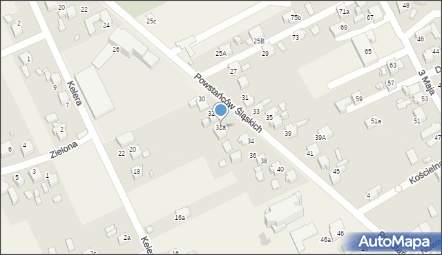 Syrynia, Powstańców Śląskich, 32a, mapa Syrynia