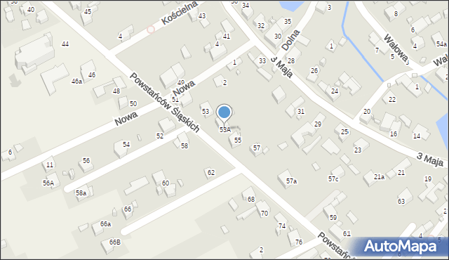 Syrynia, Powstańców Śląskich, 53A, mapa Syrynia