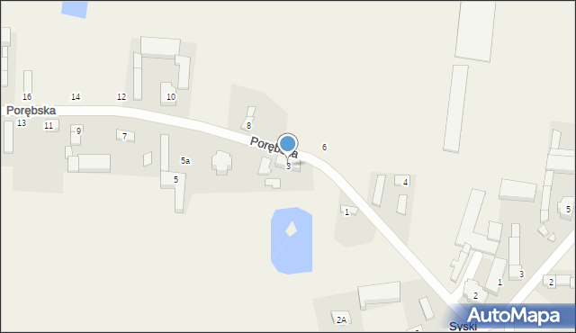 Syski, Porębska, 3, mapa Syski
