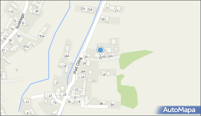 Szaflary, Pod Górą, 22, mapa Szaflary