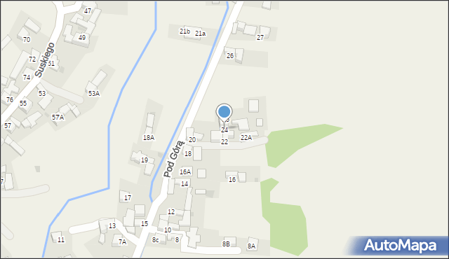 Szaflary, Pod Górą, 24, mapa Szaflary