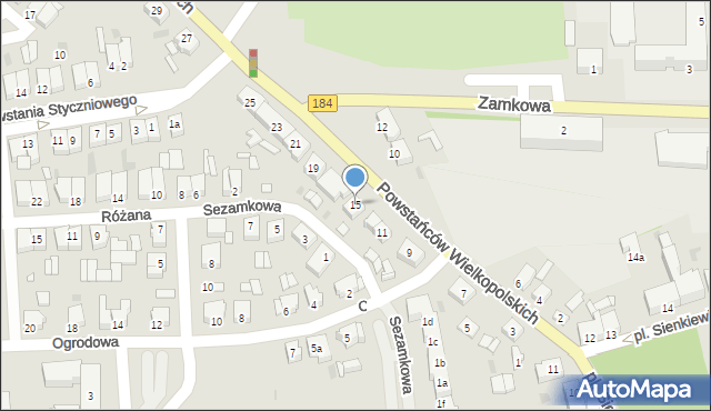 Szamotuły, Powstańców Wielkopolskich, 15, mapa Szamotuły