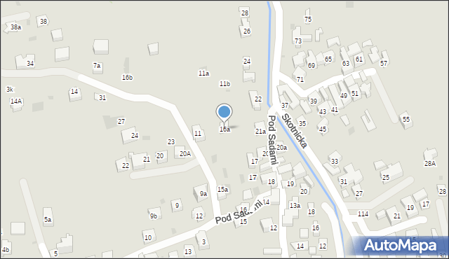 Szczawnica, Pod Sadami, 16a, mapa Szczawnica