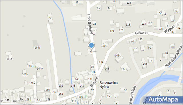 Szczawnica, Pod Sadami, 2c, mapa Szczawnica