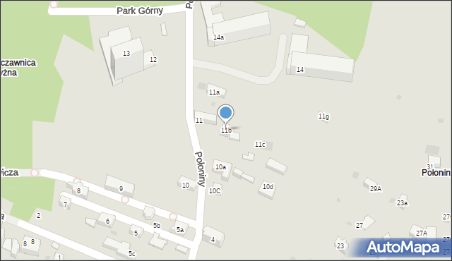 Szczawnica, Połoniny, 11b, mapa Szczawnica