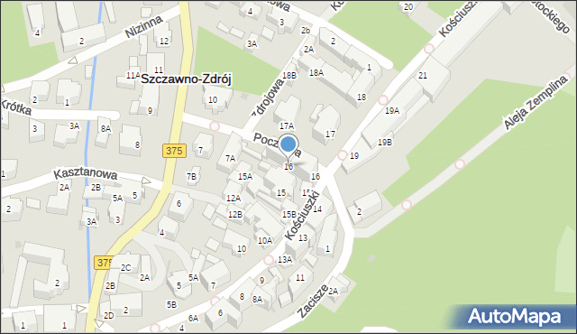 Szczawno-Zdrój, Pocztowa, 16, mapa Szczawno-Zdrój