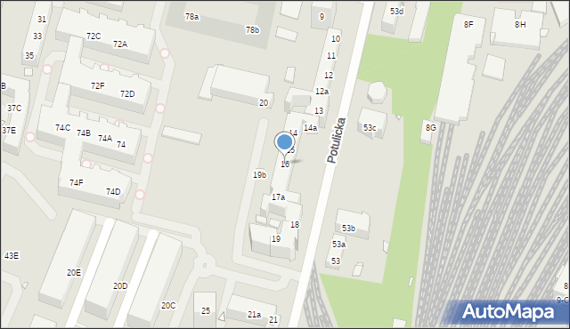 Szczecin, Potulicka, 16, mapa Szczecina