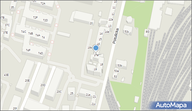 Szczecin, Potulicka, 17a, mapa Szczecina