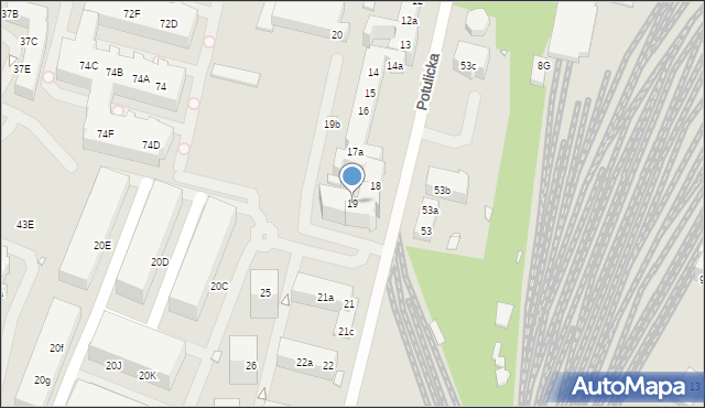 Szczecin, Potulicka, 19, mapa Szczecina