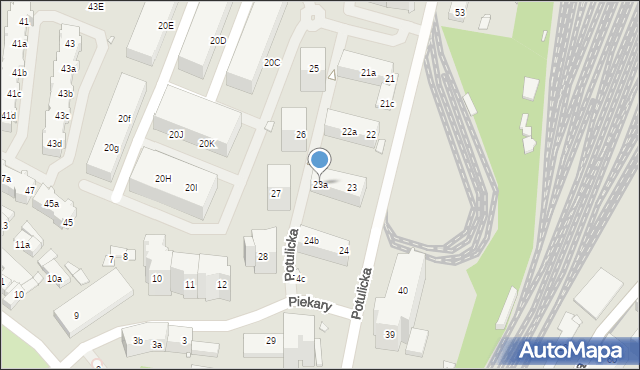 Szczecin, Potulicka, 23a, mapa Szczecina