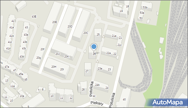 Szczecin, Potulicka, 26, mapa Szczecina