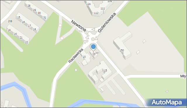 Szczecin, Pomorska, 13, mapa Szczecina