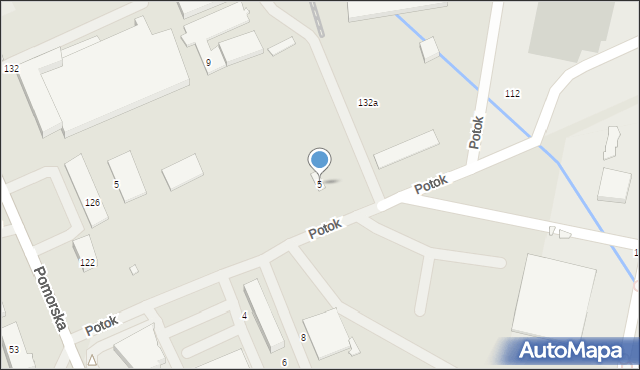 Szczecin, Potok, 5, mapa Szczecina