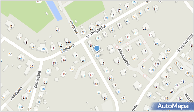 Szczecin, Portowa, 13, mapa Szczecina