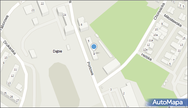 Szczecin, Portowa, 4, mapa Szczecina