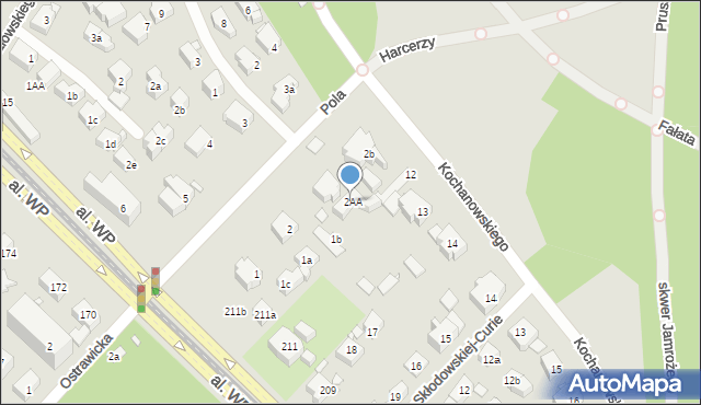 Szczecin, Pola Wincentego, 2AA, mapa Szczecina