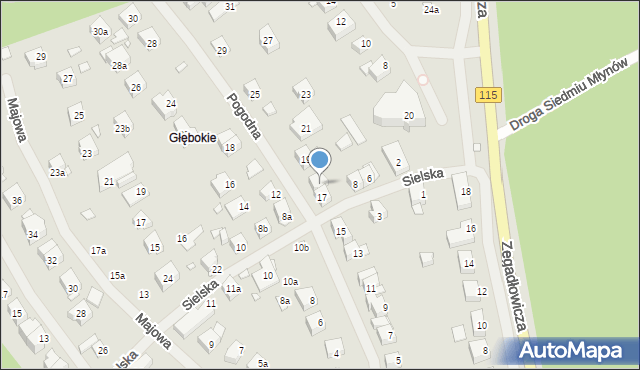 Szczecin, Pogodna, 17a, mapa Szczecina