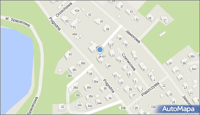 Szczecin, Pogodna, 47, mapa Szczecina