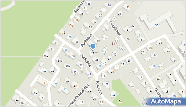 Szczecin, Podleśna, 23, mapa Szczecina