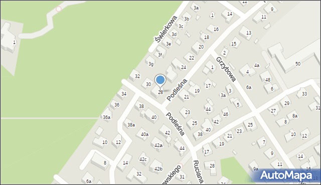 Szczecin, Podleśna, 28, mapa Szczecina