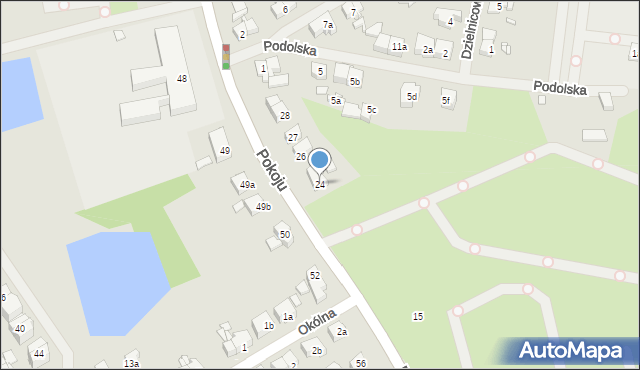 Szczecin, Pokoju, 24, mapa Szczecina