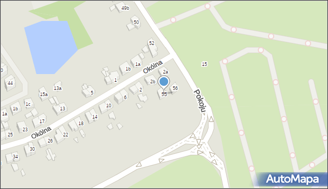 Szczecin, Pokoju, 55, mapa Szczecina