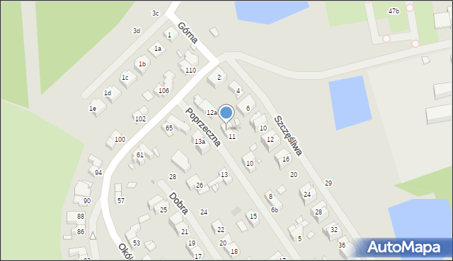 Szczecin, Poprzeczna, 12, mapa Szczecina